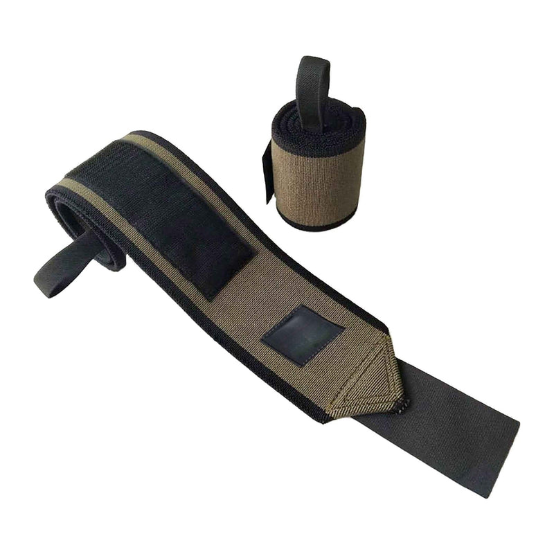 Premium 180" elastic boxing hand wraps in brown and black for wrist support