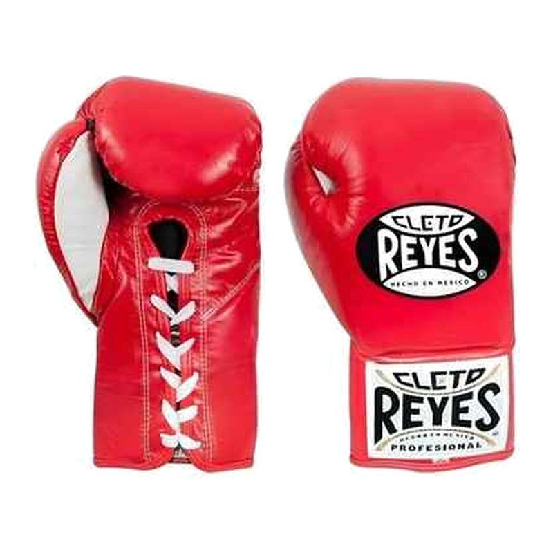 Cleto Reyes classic red lace-up sparring gloves, pair shown together