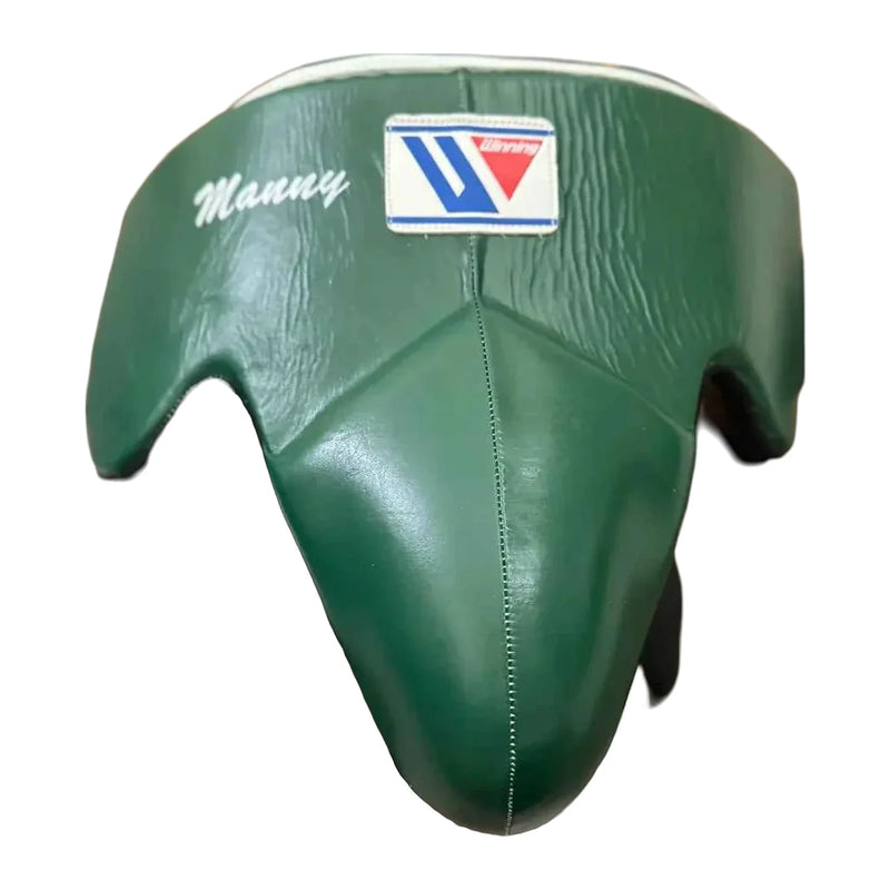 CPS-500 boxing groin guard in forest green, front view