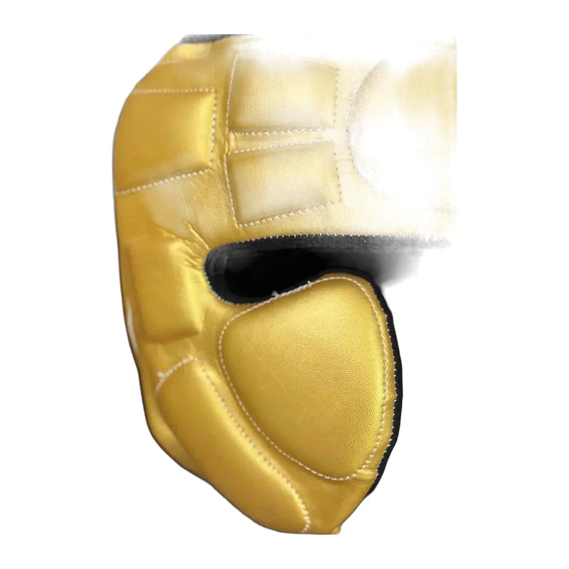 No Boxing No Life metallic gold headgear, front view