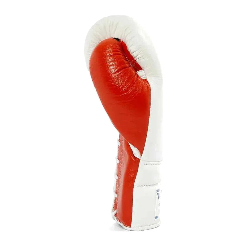 Winning Boxing Gloves MS-600 White & Red lace-up sparring glove, genuine leather, 8oz to 16oz