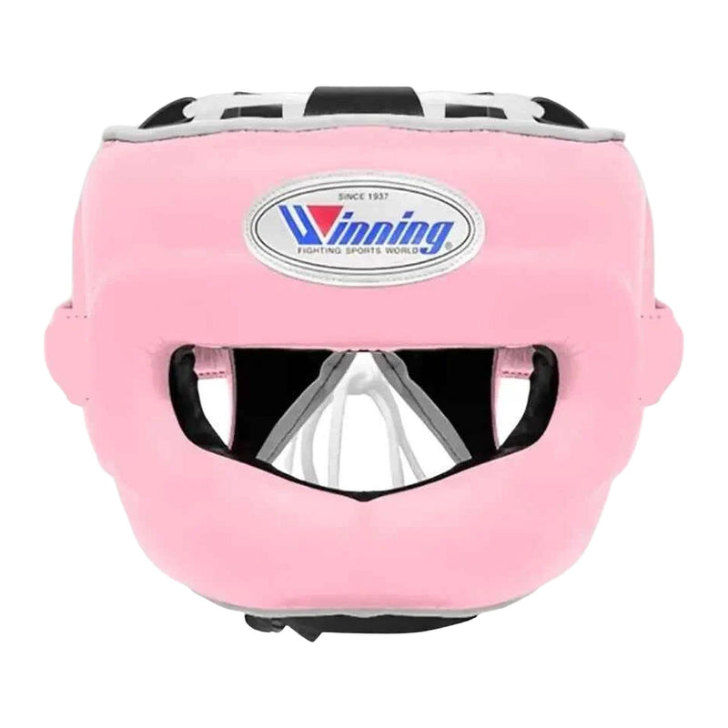 Winning baby pink boxing sparring set with gloves, headgear and groin guard