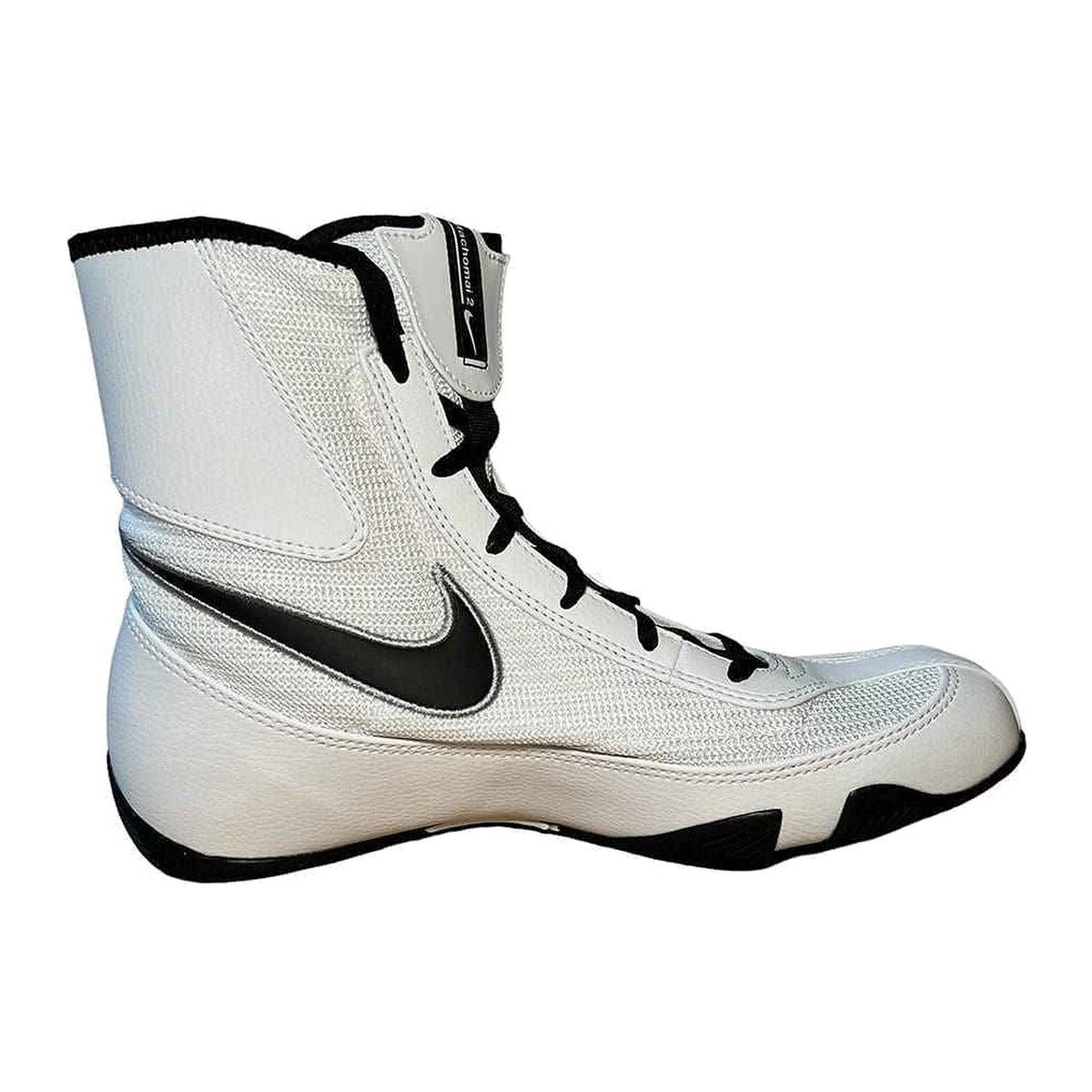 White and black boxing shoes care