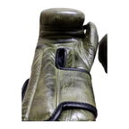Army green leather velcro boxing gloves – alternate view 5