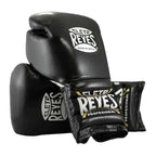 Cleto Reyes black gloves side profile showing extra-long cuff
