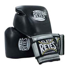 Cleto Reyes black and silver high-compression boxing gloves, pair together