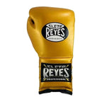 Cleto Reyes gold gloves side profile showing extra-long cuff