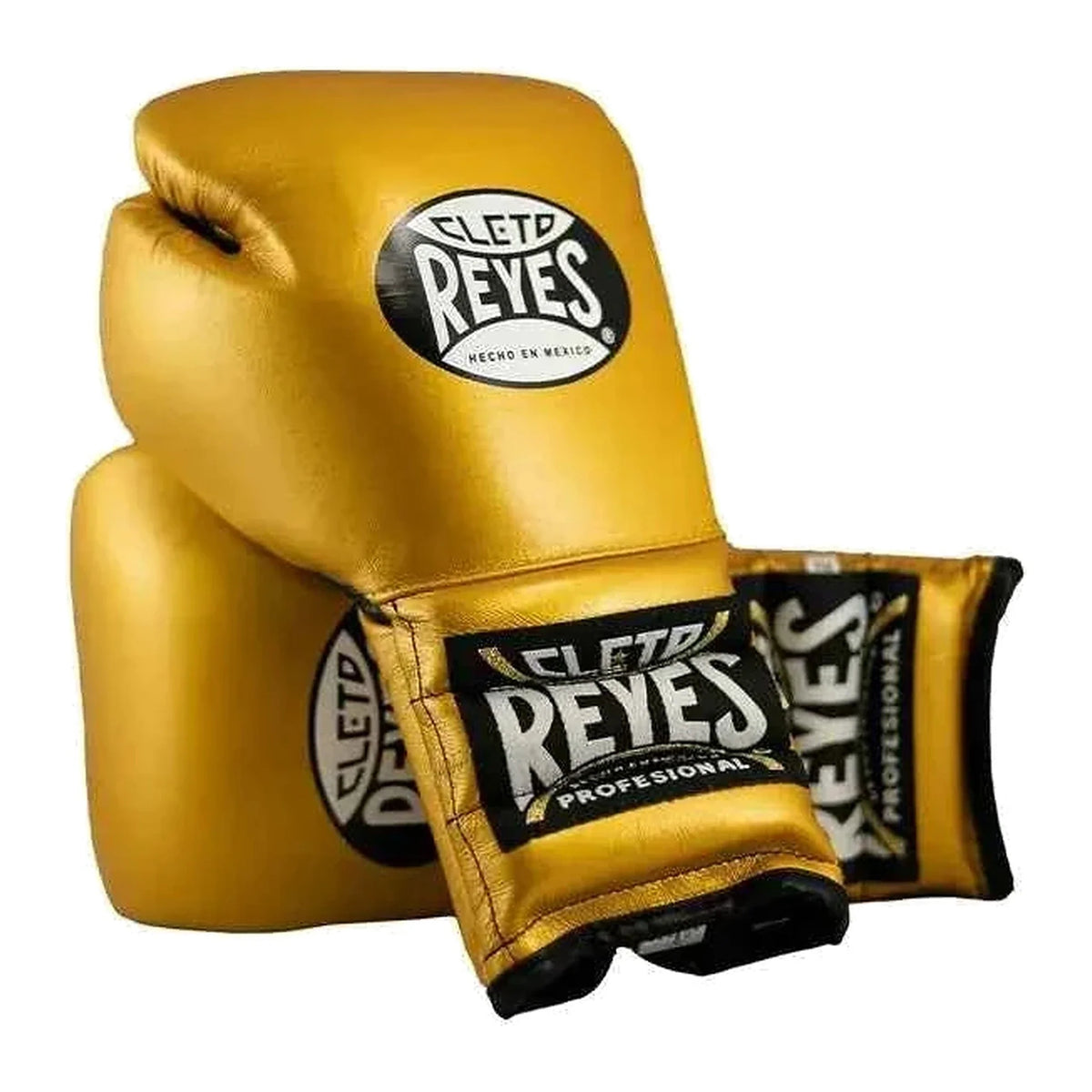 Cleto Reyes gold gloves knuckle view with contoured striking surface
