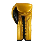 Cleto Reyes gold gloves lace-up wrist closure detail