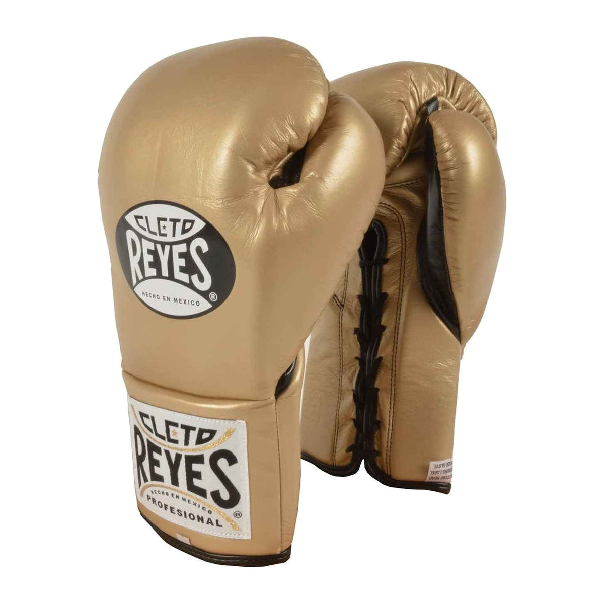 Cleto Reyes gold gloves side profile showing extra-long cuff