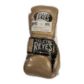 Cleto Reyes metallic gold hook-and-loop boxing gloves, pair together