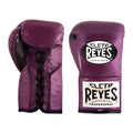 Cleto Reyes metallic purple lace-up sparring gloves, pair shown together