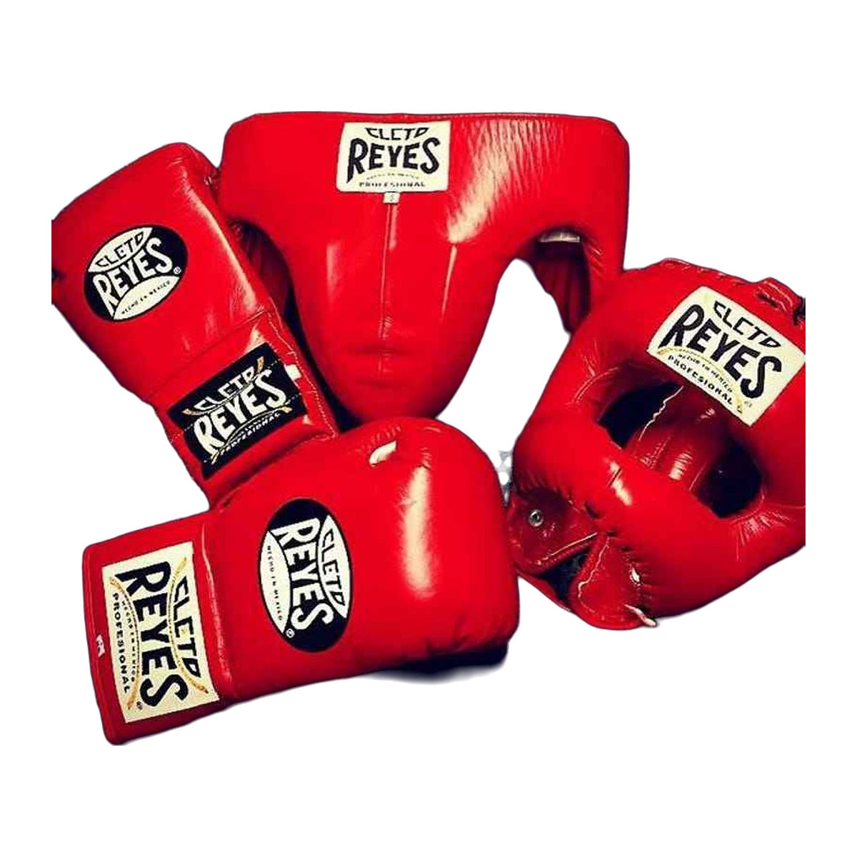 Cleto Reyes red gloves close-up showing extra-long cuff and lace-up closure