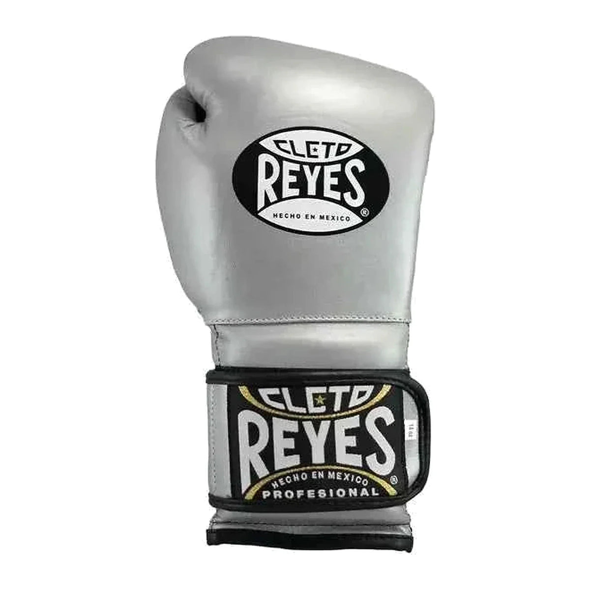 Cleto Reyes silver gloves knuckle view with contoured striking surface