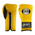 Cleto Reyes yellow lace-up boxing gloves, pair shown together