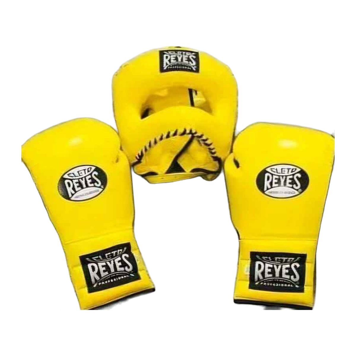 Cleto Reyes yellow gloves side profile showing extra-long cuff