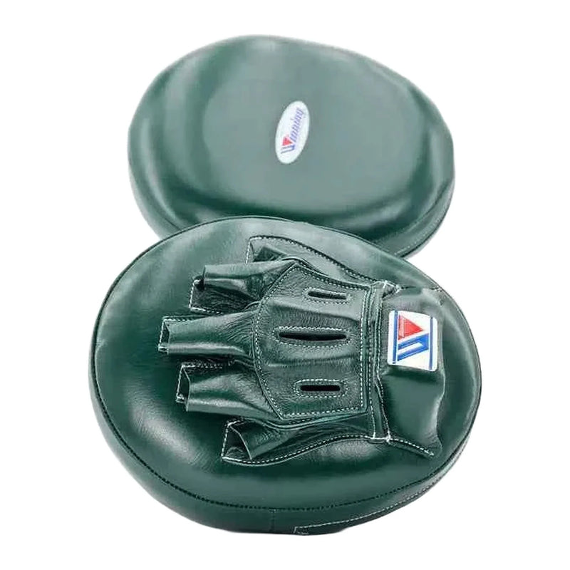 CM-10 compact curved focus mitts in forest green leather