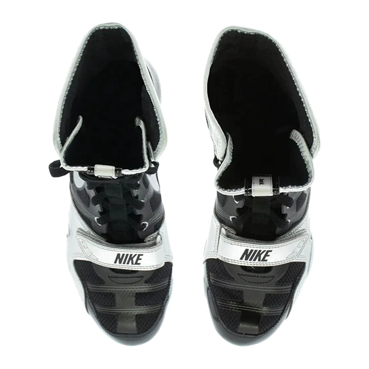 Custom Nike HyperKO boxing shoes in black and silver, outsole detail
