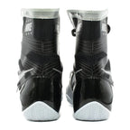 Custom Nike HyperKO boxing shoes in black and silver, pair shown together