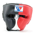 FG-2900 open-face boxing headgear in black and classic red two-tone