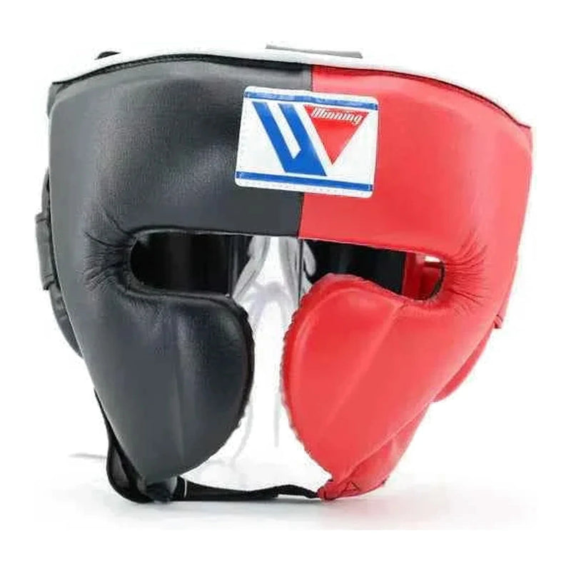 FG-2900 open-face boxing headgear in black and classic red two-tone