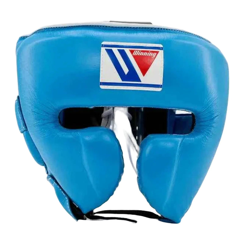 FG-2900 open-face boxing headgear in sky blue, front view