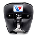 FG-5000 face-bar boxing headgear in black, front view