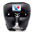 FG-5000 face-bar boxing headgear in black, front view