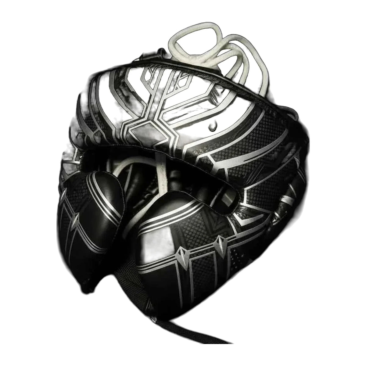 All-black boxing headgear with cheek protection