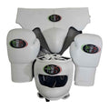 No Boxing No Life all-white sparring set - gloves, headgear and groin guard