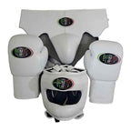 No Boxing No Life all-white sparring set - gloves, headgear and groin guard