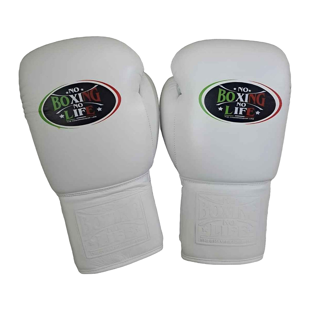 NBNL all-white headgear front view with cheek protection