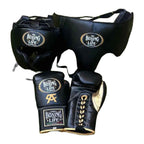 No Boxing No Life black & gold sparring set - gloves, headgear and groin guard