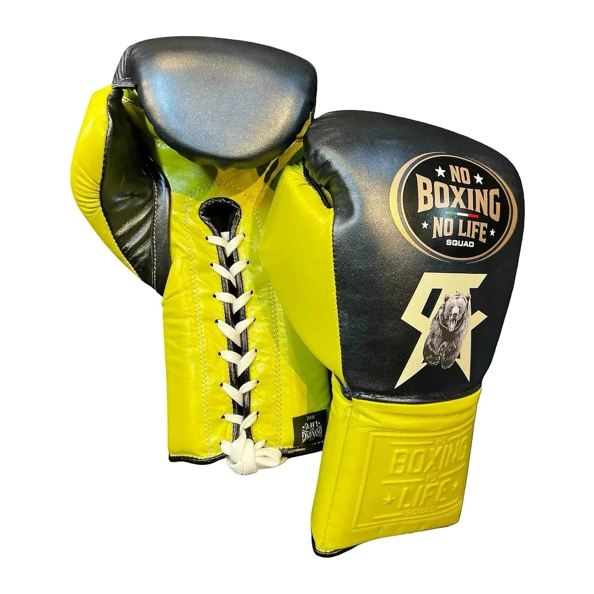 NBNL black lime gloves side profile compact Mexican glove shape
