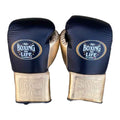 No Boxing No Life black and metallic gold boxing gloves - NBNL pro Mexican lace-up