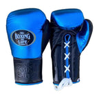 NBNL blue & black sparring set three pieces laid out together