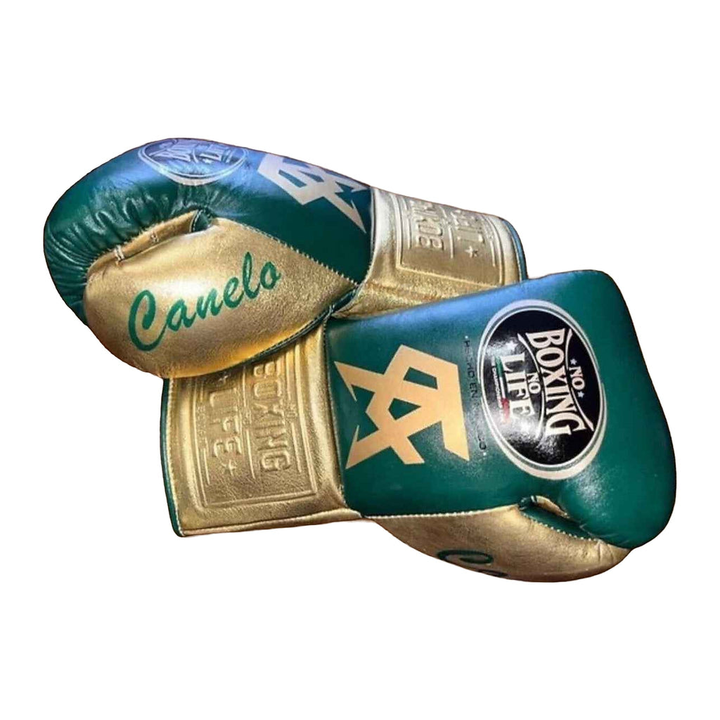 NBNL forest green gold gloves side profile compact Mexican glove shape