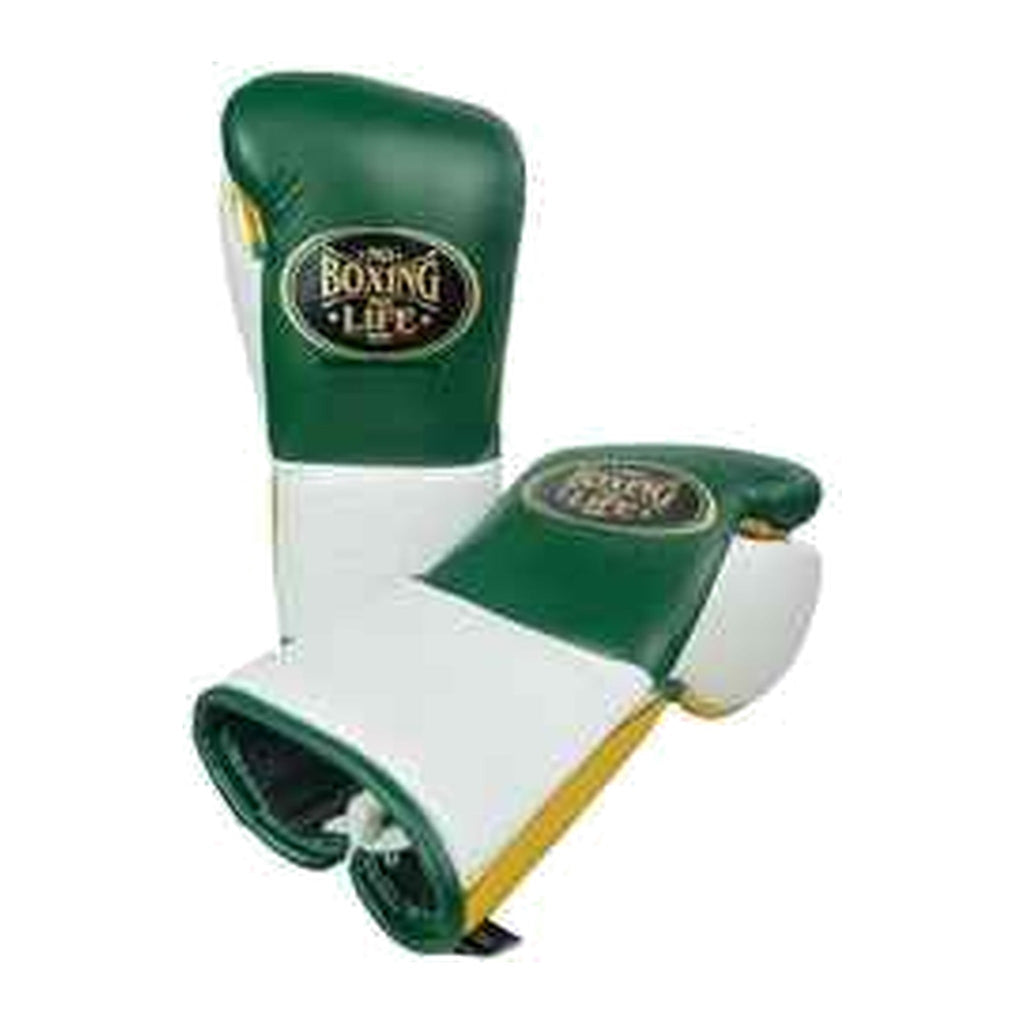 NBNL forest green white gold gloves side profile compact Mexican glove shape