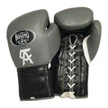 No Boxing No Life grey and black 16oz boxing gloves - NBNL horsehair Mexican lace-up