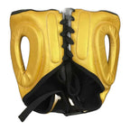 NBNL gold headgear rear view showing strap adjustment