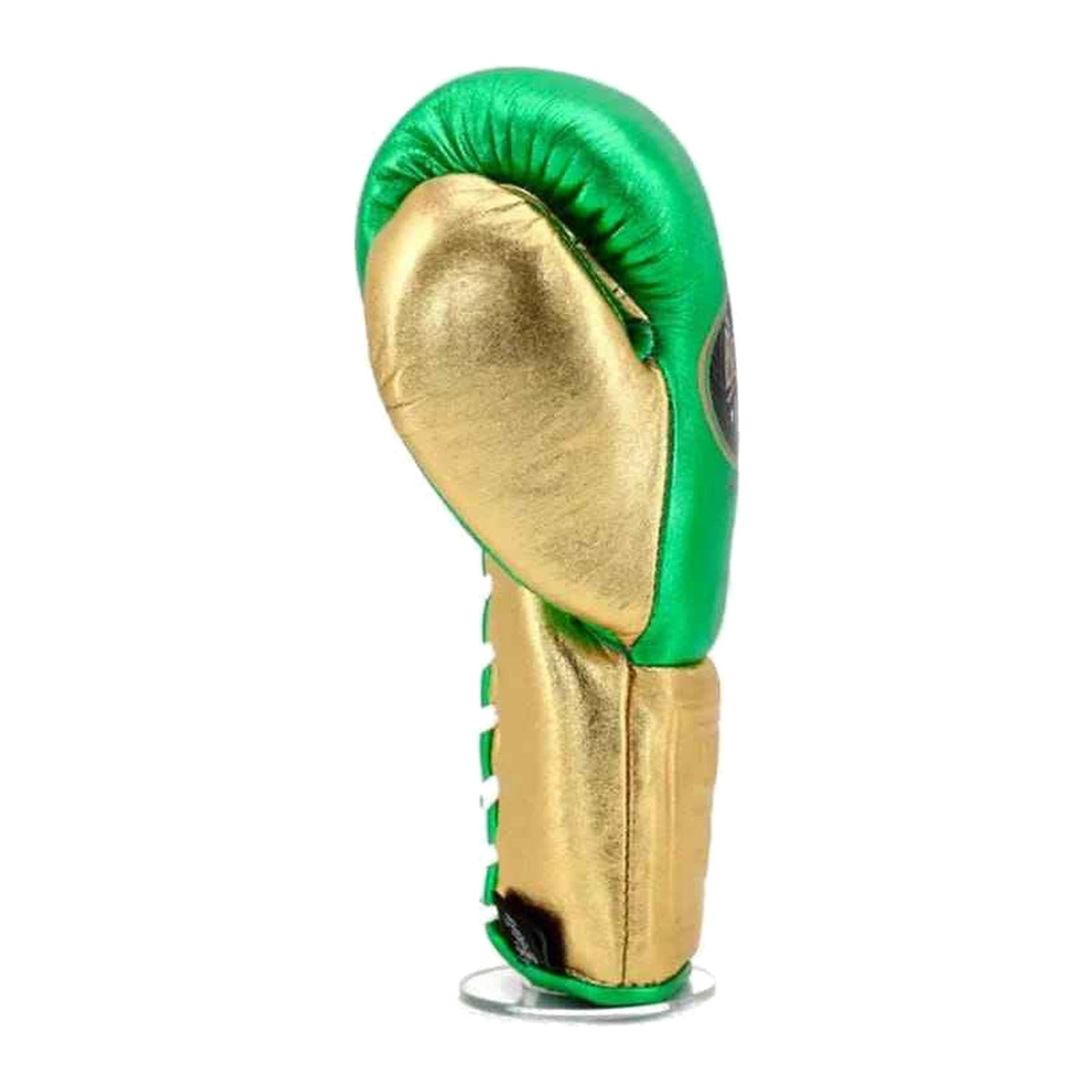 NBNL lime green gold gloves knuckle view flat striking surface