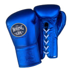NBNL metallic blue gloves side profile compact Mexican glove shape