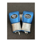 No Boxing No Life metallic blue and silver boxing gloves - NBNL Mexican lace-up
