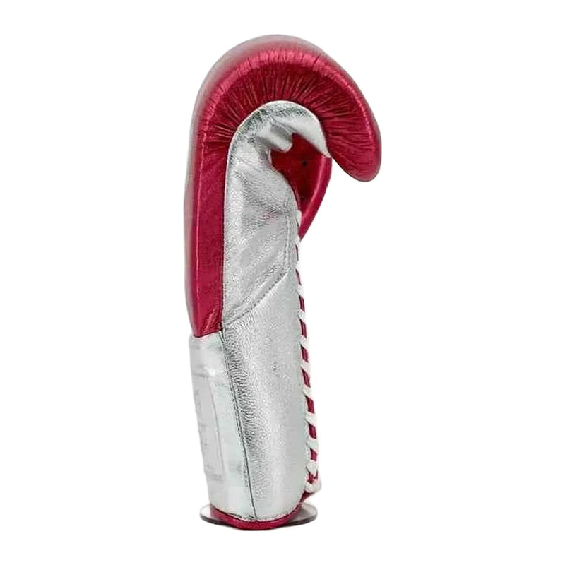No Boxing No Life metallic pink and silver boxing gloves - NBNL horsehair Mexican lace-up