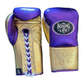 No Boxing No Life metallic purple and gold 10oz boxing gloves - NBNL horsehair Mexican lace-up