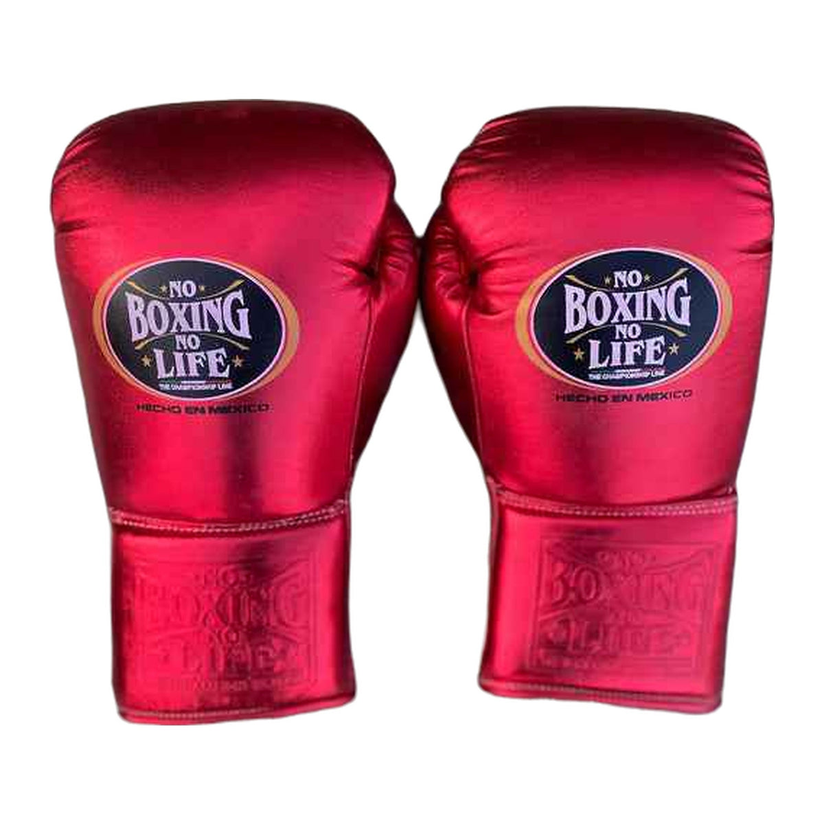 No Boxing No Life metallic red boxing gloves - NBNL horsehair Mexican lace-up