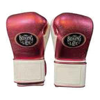 No Boxing No Life metallic rose gold and white boxing gloves - NBNL horsehair Mexican lace-up