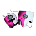 No Boxing No Life pink & white sparring set - gloves, headgear and groin guard