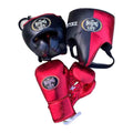 No Boxing No Life red & black sparring set 8oz to 16oz - gloves, headgear and groin protector