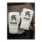 No Boxing No Life white training boxing gloves - NBNL horsehair Mexican lace-up